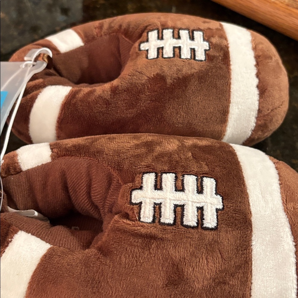 Children’s Brown Football Slippers - Picture 5 of 5